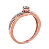 Thumbnail Image 2 of 1/4 CT. T.W. Champagne and White Diamond Swirl Promise Ring in 10K Rose Gold