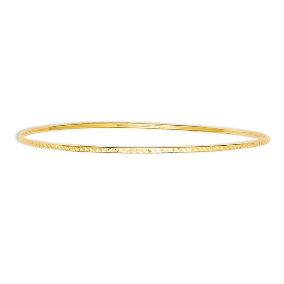 Diamond-Cut Slip-On Bangle in 14K Gold - 8.0