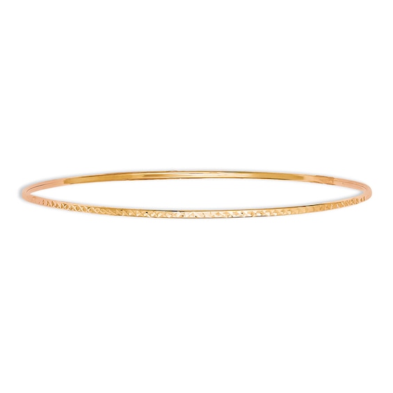 Diamond-Cut Slip-On Bangle in 14K Rose Gold - 8.0"