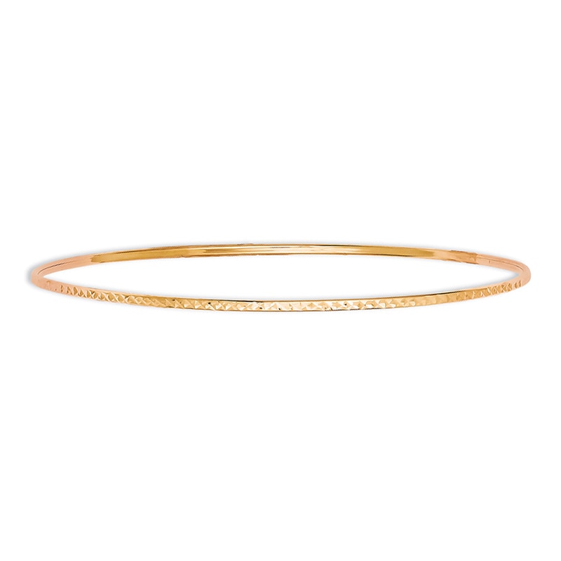 Diamond-Cut Slip-On Bangle in 14K Rose Gold - 8.0"