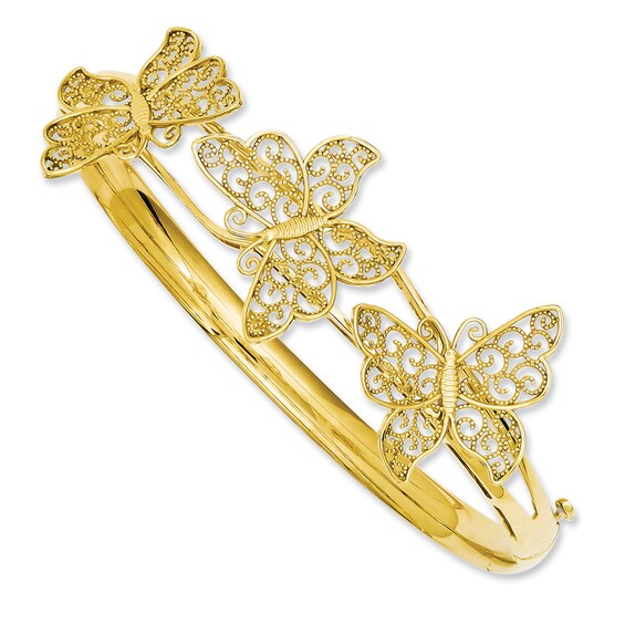 Filigree Butterfly Bangle in 14K Gold