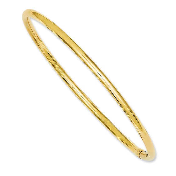 3.0mm Polished Tube Slip-On Bangle in 14K Gold - 8.0"