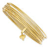 Thumbnail Image 1 of Stacked Slip-On Bangle with Heart Charm in 14K Gold - 8.0"