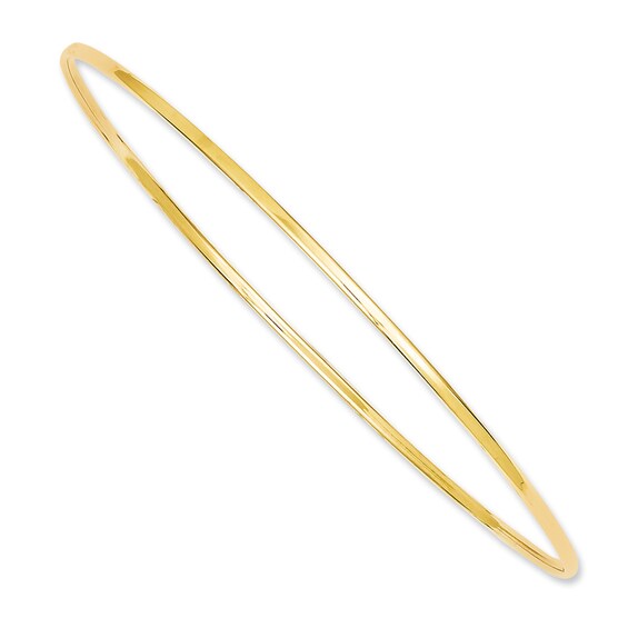 Polished Slip-On Bangle in 14K Gold - 7.5"