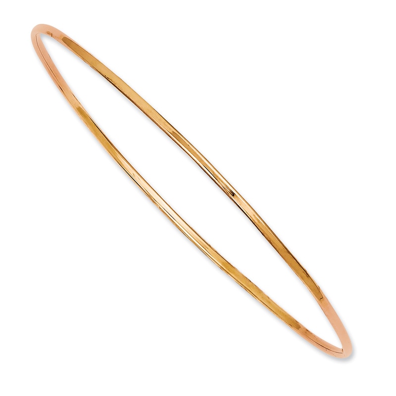 Polished Slip-On Bangle in 14K Rose Gold - 8.0"