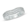Thumbnail Image 1 of 3/4 CT. T.W. Diamond Three Row Contour Wedding Band in 14K White Gold