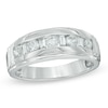 Thumbnail Image 0 of Men's 1 CT. T.W. Baguette and Round Diamond Wedding Band in 14K White Gold