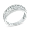 Thumbnail Image 1 of Men's 1 CT. T.W. Baguette and Round Diamond Wedding Band in 14K White Gold