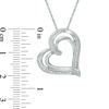 Thumbnail Image 2 of Diamond Accent Tilted Double Ribbon Heart Pendant in Sterling Silver