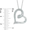 Thumbnail Image 1 of Diamond Accent Tilted Ribbon Heart Pendant in Sterling Silver