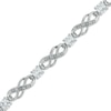 Thumbnail Image 0 of Lab-Created White Sapphire and Diamond Accent Infinity Bracelet in Sterling Silver - 7.5"