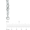 Thumbnail Image 1 of Lab-Created White Sapphire and Diamond Accent Infinity Bracelet in Sterling Silver - 7.5"