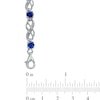 Thumbnail Image 1 of Lab-Created Blue Sapphire and Diamond Accent Infinity Bracelet in Sterling Silver - 7.5"