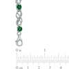 Thumbnail Image 1 of Lab-Created Emerald and 1/20 CT. T.W. Diamond Infinity Bracelet in Sterling Silver - 7.5"