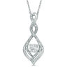 Thumbnail Image 1 of 5.0mm Lab-Created White Sapphire and Diamond Accent Infinity Twist Pendant in 10K White Gold