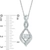 Thumbnail Image 2 of 5.0mm Lab-Created White Sapphire and Diamond Accent Infinity Twist Pendant in 10K White Gold