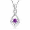 Thumbnail Image 0 of 5.0mm Amethyst and Diamond Accent Infinity Twist Pendant in 10K White Gold