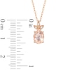 Thumbnail Image 2 of Oval Morganite and Diamond Accent Leaf Pendant in 10K Rose Gold - 17&quot;