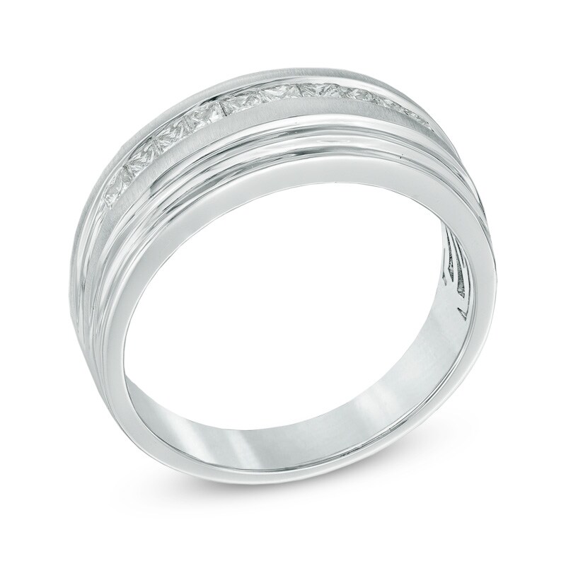 Main Image 2 of 1/2 CT. T.W. Square-Cut Diamond Band in 10K White Gold