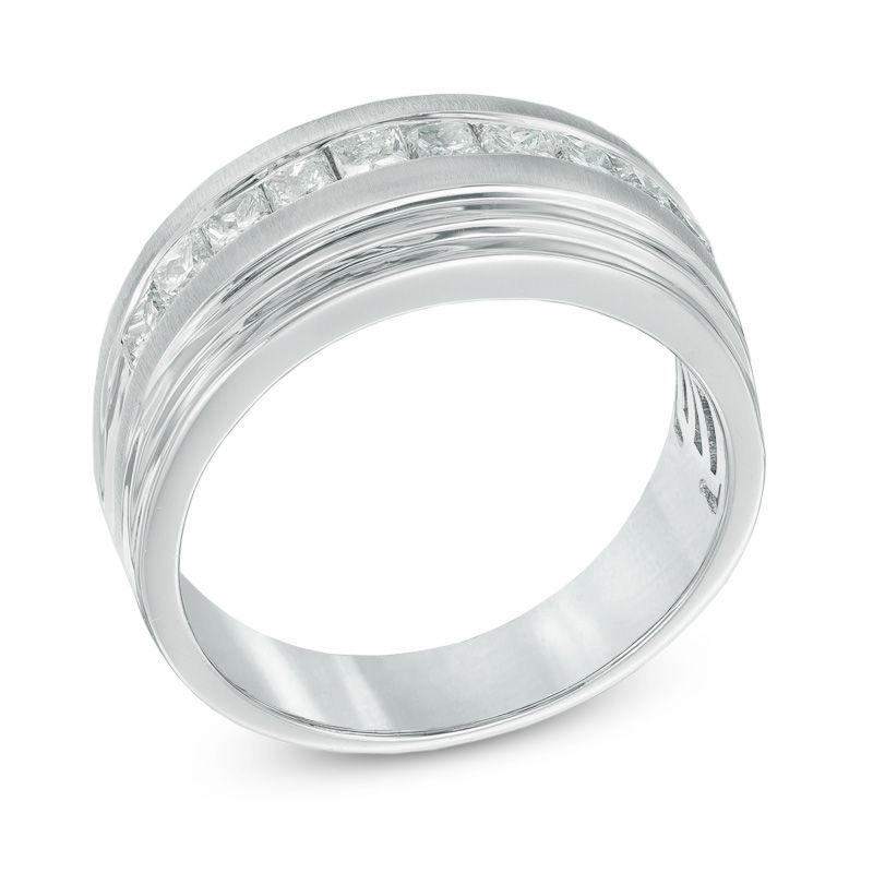 Main Image 2 of 1 CT. T.W. Square-Cut Diamond Band in 10K White Gold