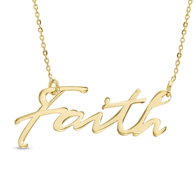 Main Image 1 of "Faith" Necklace in 14K Gold