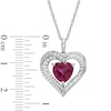 Thumbnail Image 1 of 8.0mm Heart-Shaped Lab-Created Ruby and White Sapphire Heart Pendant in Sterling Silver