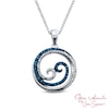 Thumbnail Image 0 of Open Hearts Waves by Jane Seymour™ 1/6 CT. T.W. Diamond Double Row Circle Pendant in Sterling Silver