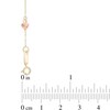Thumbnail Image 2 of Dangle Heart Anklet in 10K Tri-Tone Gold - 11"