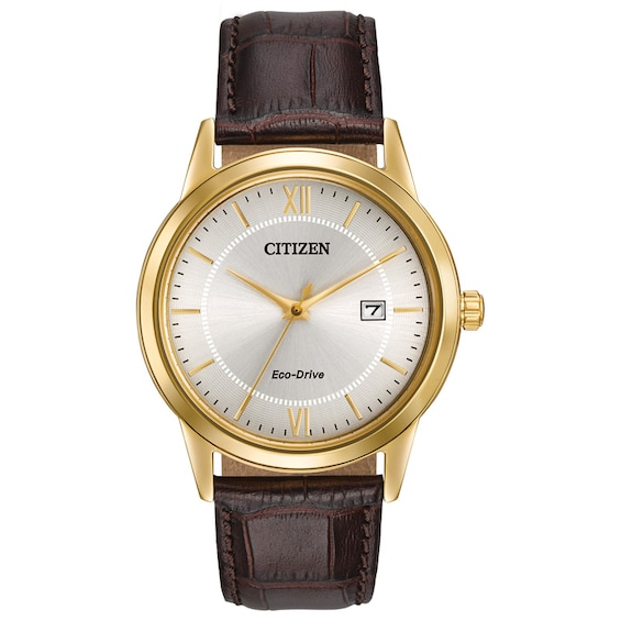 Men's Citizen Eco-Drive® Strap Watch with Ivory Dial (Model: Aw1232-04A)