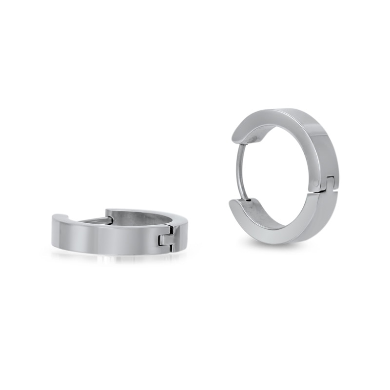 Men's Huggie Hoop Earrings in Stainless Steel