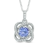 Thumbnail Image 1 of 5.0mm Tanzanite and Diamond Accent Orbit Pendant in 10K White Gold
