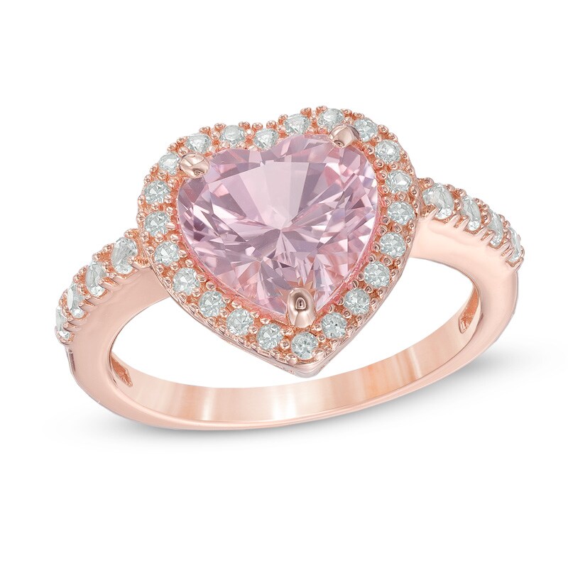 Pink Heart-Shaped Gemstone Open Ring