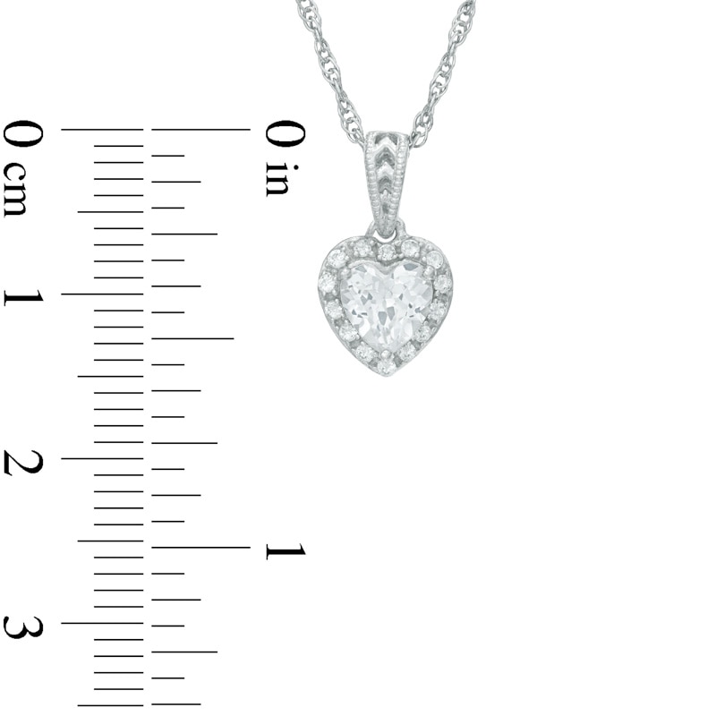 Heart-Shaped Lab-Created White Sapphire Pendant, Ring and Earrings Set in Sterling Silver - Size 7