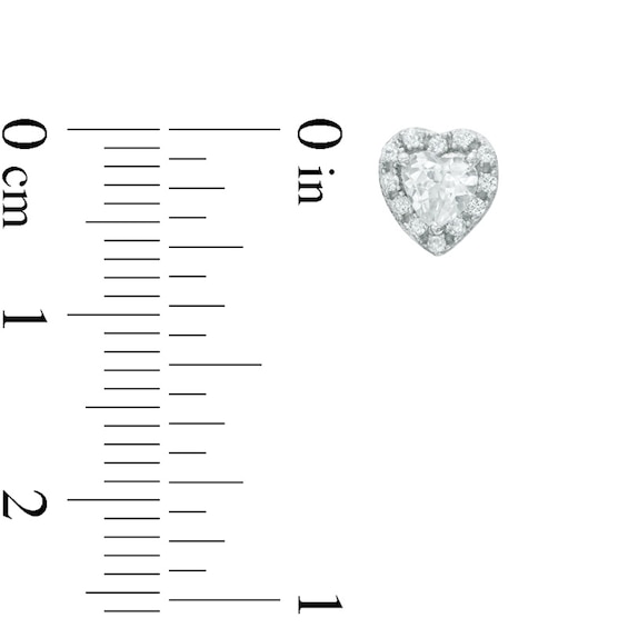 Heart-Shaped Lab-Created White Sapphire Pendant, Ring and Earrings Set in Sterling Silver - Size 7