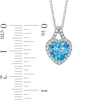 Thumbnail Image 2 of 8.0mm Heart-Shaped Swiss Blue Topaz and Lab-Created White Sapphire Pendant in Sterling Silver