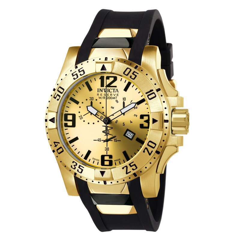 Main Image 1 of Men's Invicta Reserve Chronograph Gold-Tone Strap Watch with Gold-Tone Dial (Model: 6267)