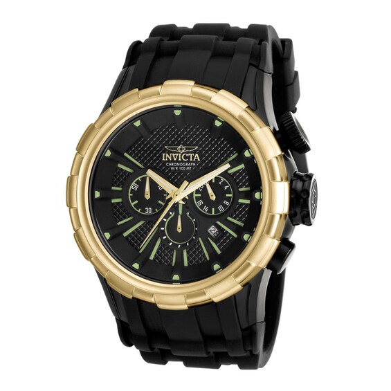 Men's Invicta I-Force Chronograph Two-Tone Strap Watch with Black Dial (Model: 16976)