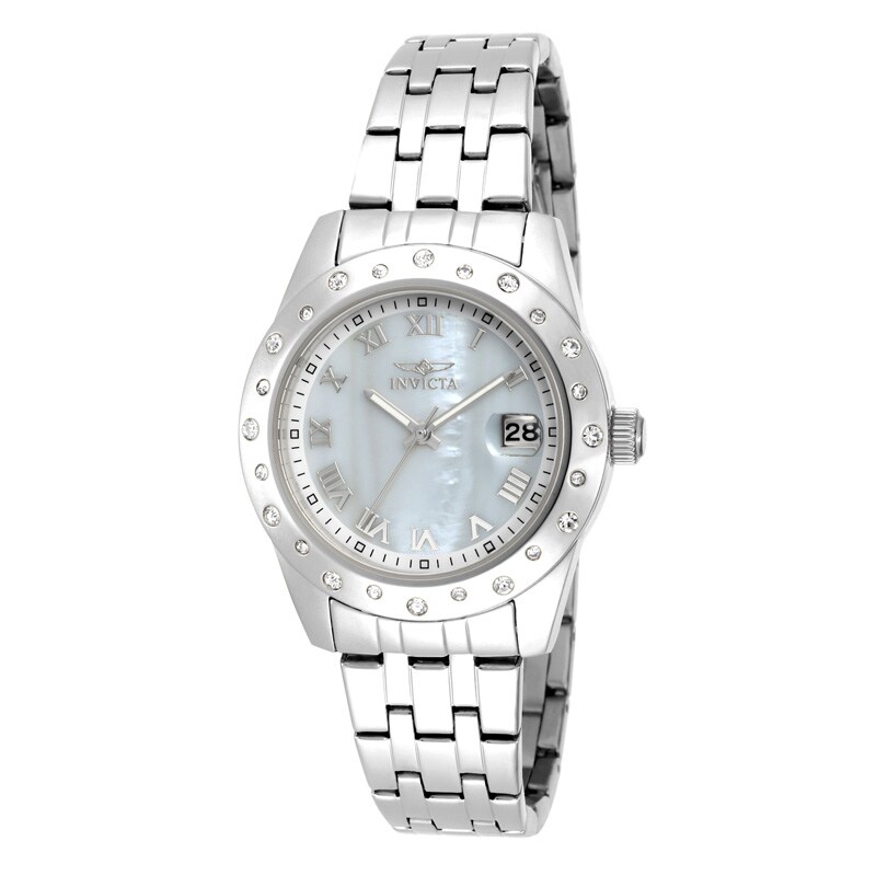 Main Image 1 of Ladies' Invicta Angel Crystal Accent Watch with Mother-of-Pearl Dial (Model: 17487)