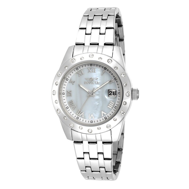 Ladies' Invicta Angel Crystal Accent Watch with Mother-of-Pearl Dial (Model: 17487)