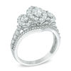 Thumbnail Image 1 of 1-1/2 CT. T.W. Marquise Diamond Frame Past Present Future® Ring in 14K White Gold