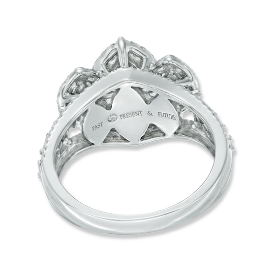 1-1/2 CT. T.w. Marquise Diamond Frame Past Present FutureÂ® Ring in 14K White Gold