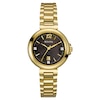 Thumbnail Image 1 of Ladies' Bulova Diamond Accent Gold-Tone Watch with Black Mother-of-Pearl Dial (Model: 97P107)