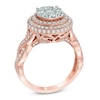 Thumbnail Image 2 of 1-1/2 CT. T.W. Diamond Cluster Double Frame Engagement Ring in 14K White Gold