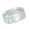 Thumbnail Image 1 of Men's 1/5 CT. T.W. Diamond Satin Finish Wedding Band in 10K White Gold