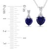 Thumbnail Image 1 of Heart-Shaped Lab-Created Blue Sapphire and Diamond Accent Pendant and Stud Earrings Set in Sterling Silver