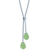 Thumbnail Image 1 of Teardrop Shaped Jade Lariat Necklace in Sterling Silver - 16.5"