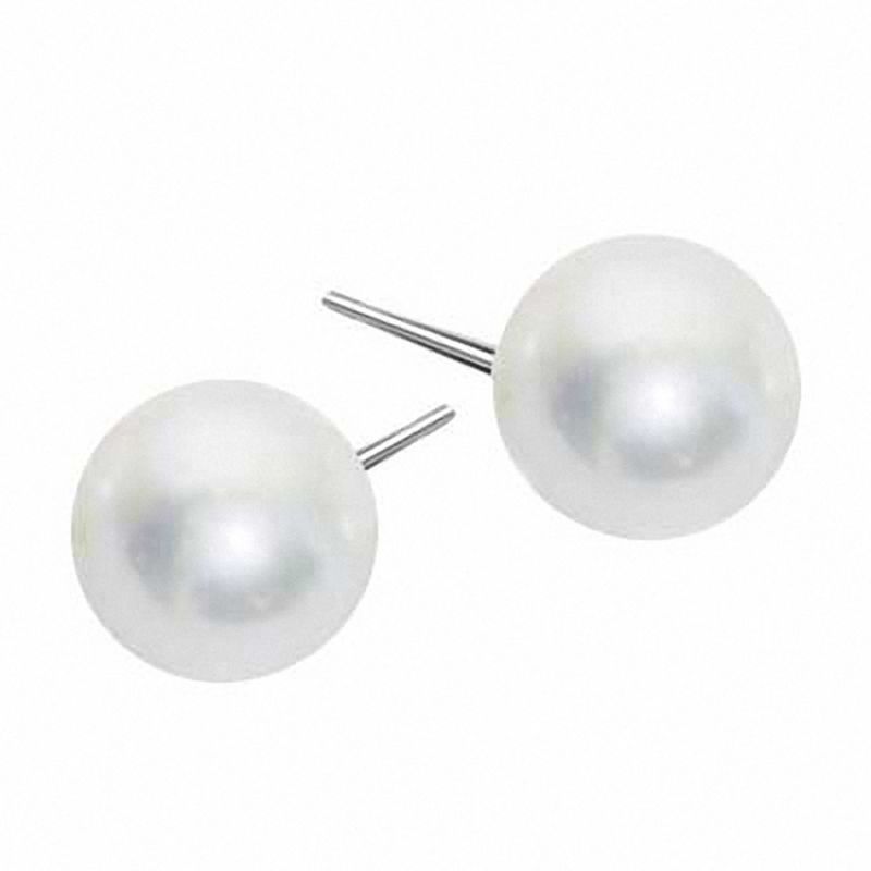 Windsor Pearls® 13.0 - 14.0mm Cultured Freshwater Pearl Stud Earrings in Sterling Silver