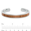 Thumbnail Image 3 of Men's Light Wood Inlay Cuff Bracelet in Stainless Steel - 8.5&quot;