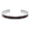 Thumbnail Image 0 of Men's Dark Wood Inlay Cuff Bracelet in Stainless Steel - 8.5"