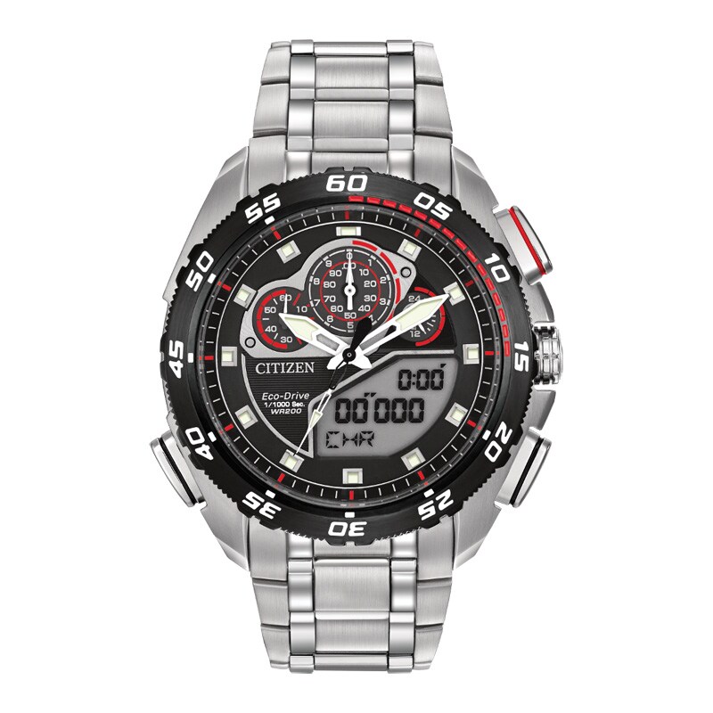 Main Image 1 of Men's Citizen Eco-Drive® Promaster SST Chronograph Watch with Black Dial (Model: JW0111-55E)